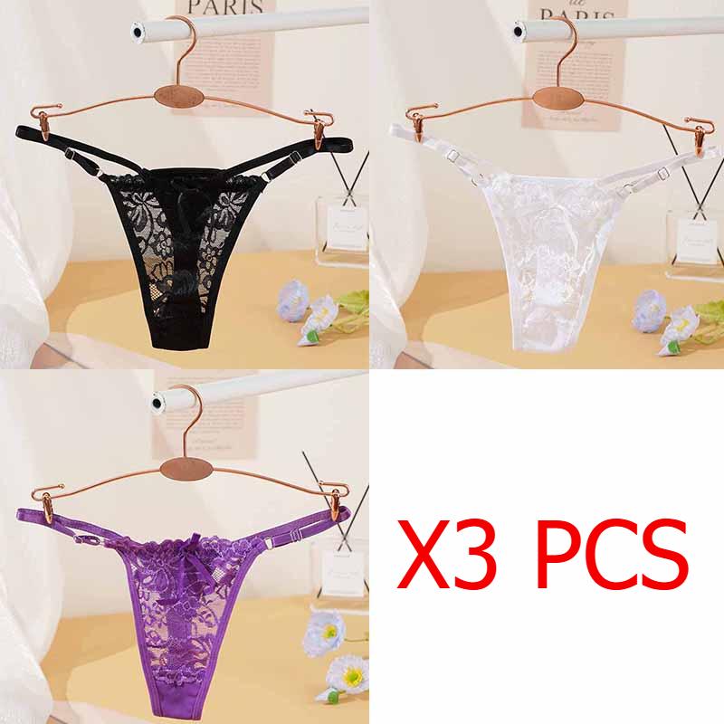 Adjustable Lace Thongs Panties Women's Sexy Lace Underwear Ultra-thin Seamless Thong Underpants Lingerie