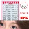 10 Rows Cat Eye Single Cluster Fake Eyelashes Natural Cosplay Makeup False Eyelashes Self-adhesive Natural Wispy Lash Extension