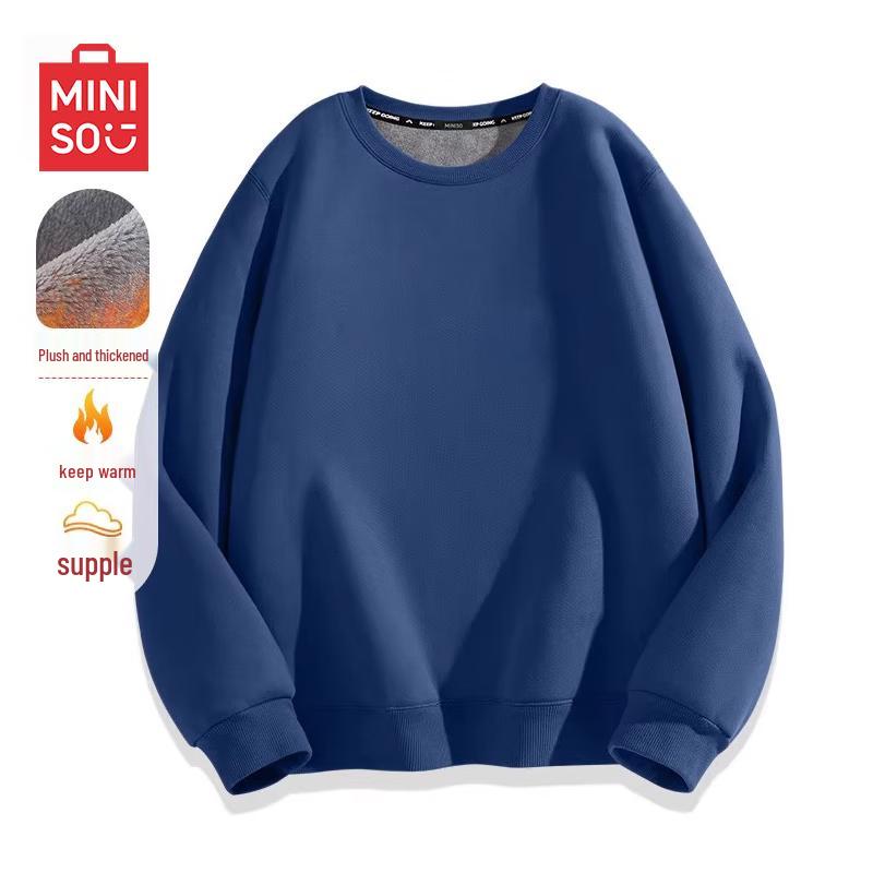 MINISO Men's Casual Round Neck Pullover Sweatshirt