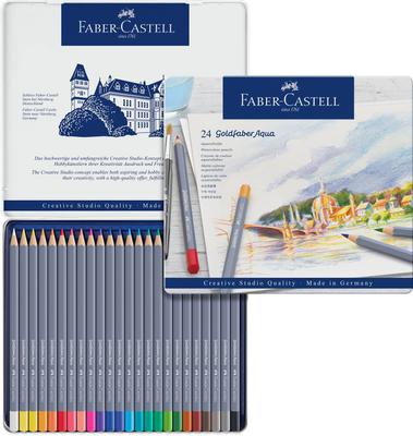 Conjunto de lápis aquarela Goldfaber Aqua 24 cores lata 114624 Faber-Castell