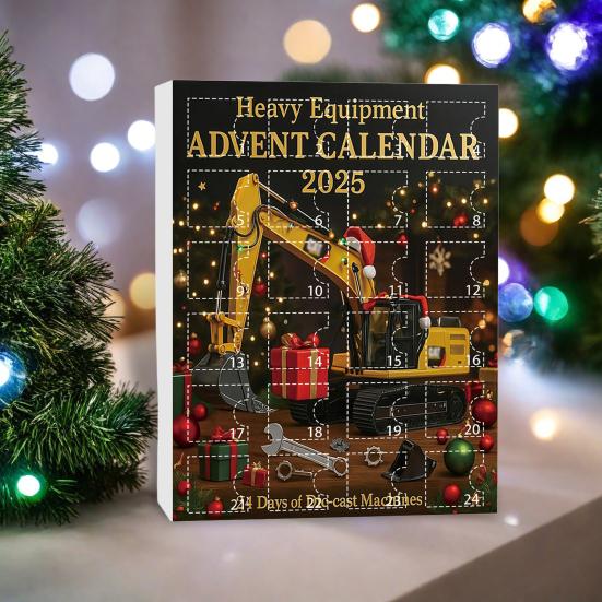Rypadlo Adventní kalendář 2026 24 dní rypadlových vozidel Vzdělávání Zábava Vánoční přívěsek Sváteční odpočítávací dárek