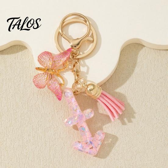 The Zodiac Charm Keychain Pendant, with Butterfly Metal Keyring Tassel, for Handbag Backpack Bag Pendant For Bags