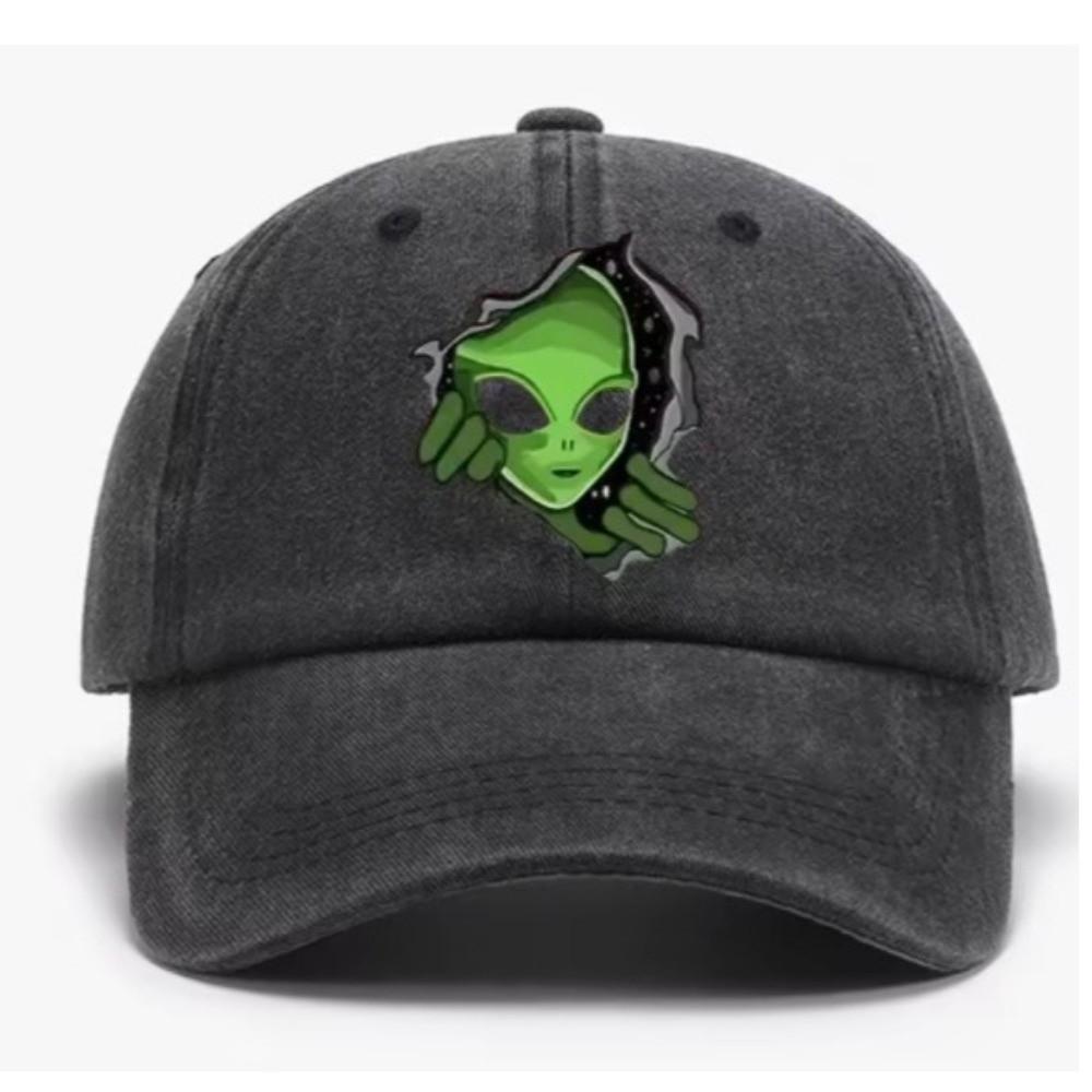 Alien Printed Alien Printed Baseball Cap Vintage Washed Unisex Sun Hat Hiking