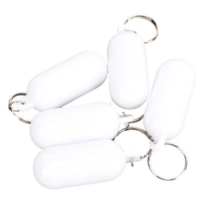 5Pcs Plastic Floating Keychain Pill Shape Float Key Ring for Boating Fishing Kayak Surfing Sailing