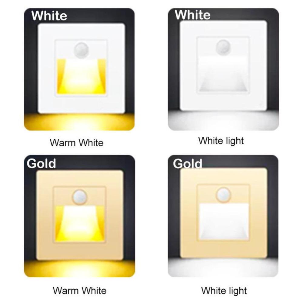 PIR Motion Sensor Wall Lamp Switch Human Body Sensor Footlights  180° Sensor Range for Porch Corridor Corner Stair Lamp
