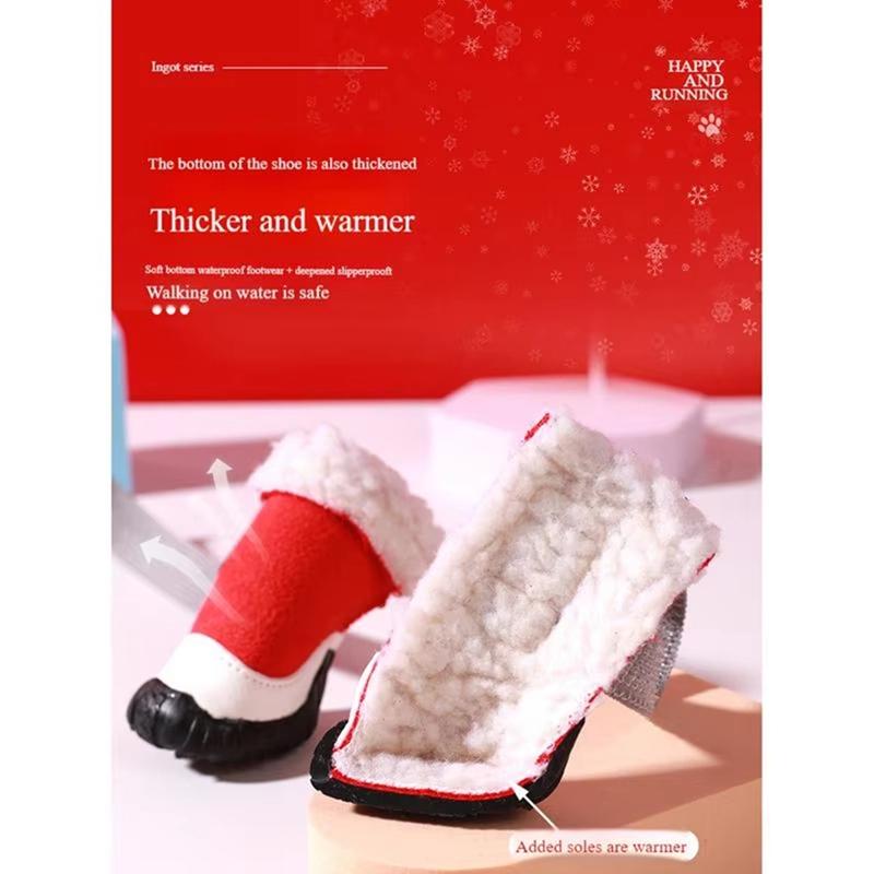 4 szt. Buty dla psa Zimowe Wygodne Ciepłe Buty dla psa Chihuahua na deszcz i śnieg Wodoodporne Outdoorowe Antypoślizgowe Trampki dla szczeniaka