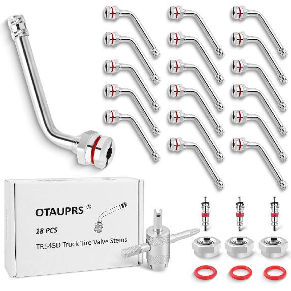 

TR545D 60-Degree Truck Tire Valve Stems - 18 PCS, Compatible with Alcoa 22.5 & 24.5 Aluminum Wheels for Semi-Trucks TR545D 18 PCS