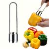 Stainless Steel Fruit Vegetable Core Remover Pepper Seed Corer Tool Kitchen Gadgets for Tomatoes Chili Peppers Vegetables Kitchen Tools