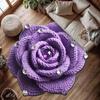 Pluche 3D Bloementapijt Decoratief Absorberend Kleed Sneldrogend Tapijt Zachte Hoogpolige Antislip Mat voor Badkamer Slaapkamer Woonkamer