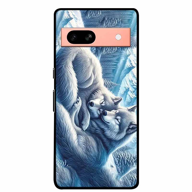 Per Google Pixel 7a 5G Custodia 6.1" Cover Fiori Bordo Nero Silicone TPU Morbida Cover Posteriore Per Google Pixel7a 2023 Custodia Telefono Fundas