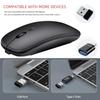 Wireless Mouse Slim Bluetooth-compatible 2.4G Computer Mice Portable Rechargeable/Battery Cordless Mouse for iPad Laptop Desktop