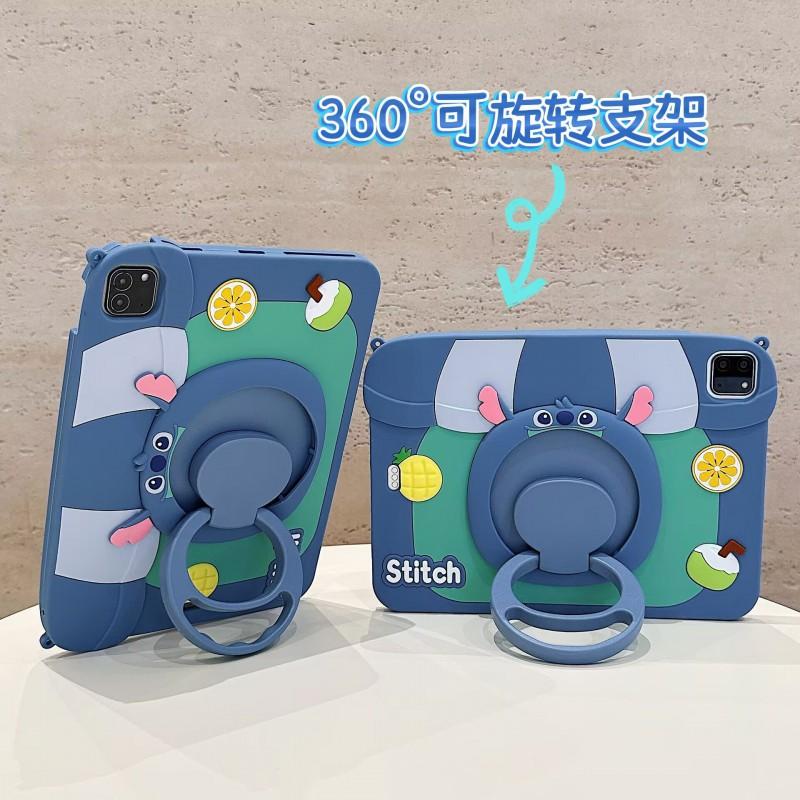 Silicone IPad Pro 11 Inch Case With 360 Rotating Stand Cartoon Animal Design Full Cover Mini 6 7