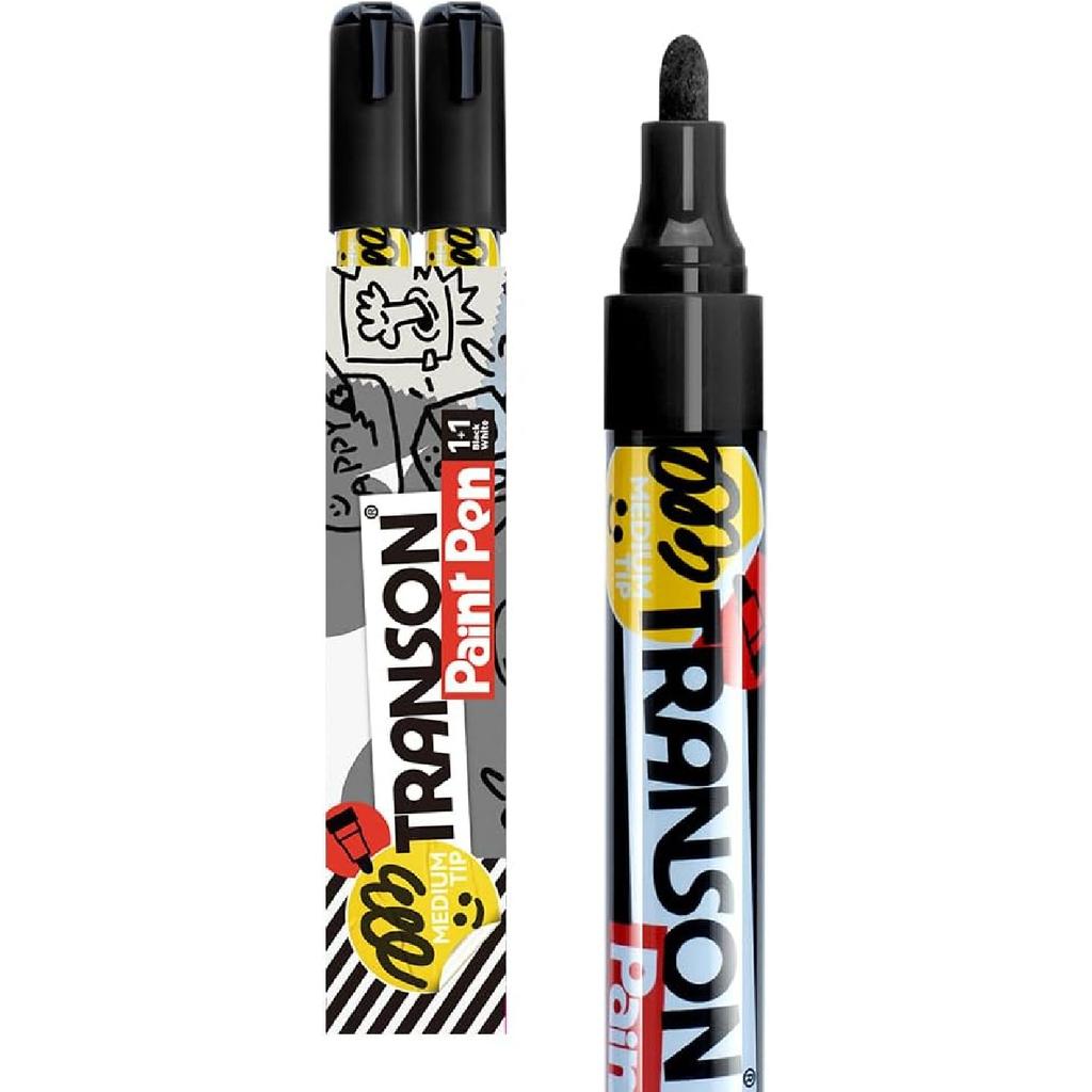 TRANSON 12 Colors Permanent Fabric Markers Oil Based Waterproof for Rocks Crafts Diy Painting Medium Tip
