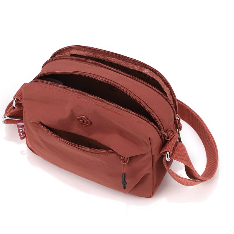 Vattentät Nylon Crossbody-väska med Flera Fickor Casual Axelväska för Kvinnor