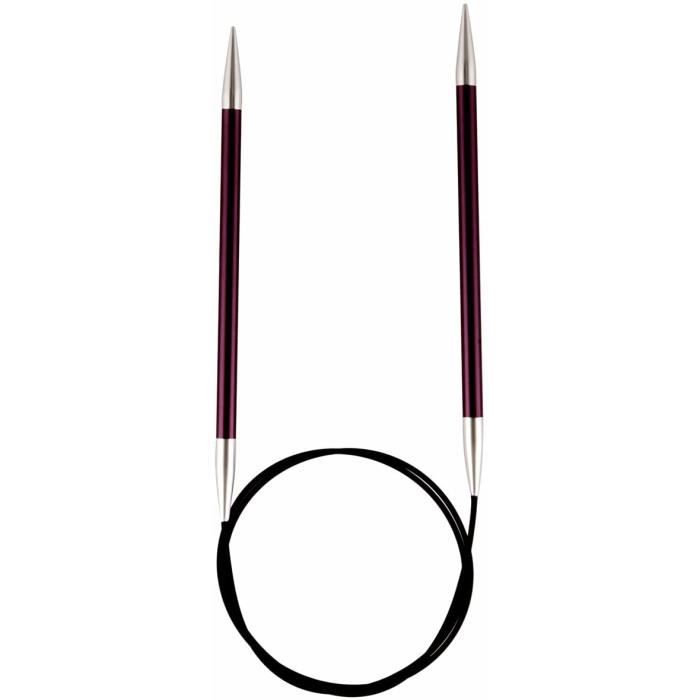 KnitPro KP47125 Knit Pro 80 cm x 3.00 mm goupilles de Tricotage circulaires fixées en Aluminium Zing, Vert, Bois, 38,5 x 0,7 x 5 cm