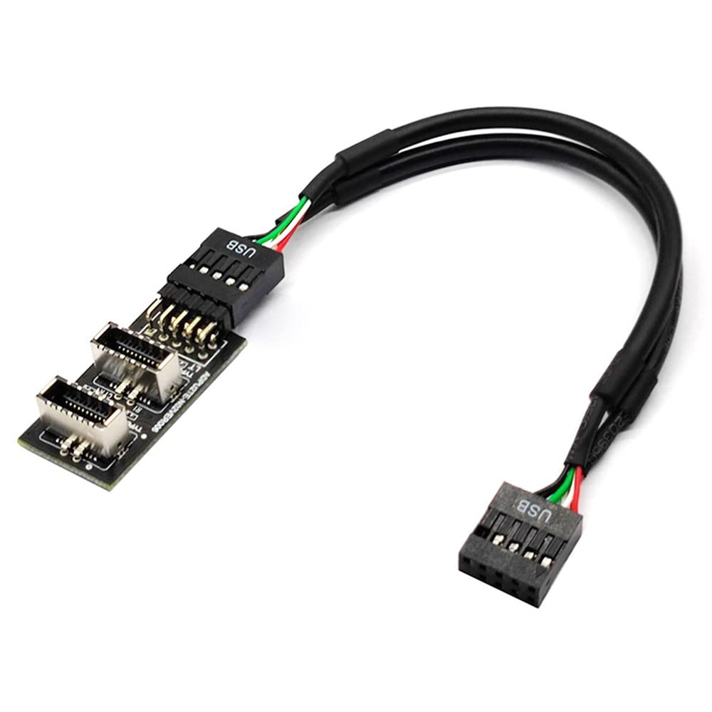 cablecc Dual USB Front Panel Socket to USB Mainboard Header Male Cable Extension Adapter 3.1 Key-A Type-E 2.0 9-Pin 10-Pin