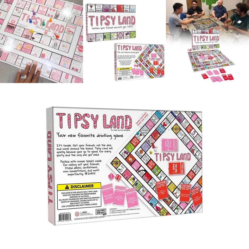 Tipsy Land Party Board Game Vibrant Colorful Game Perfect For Friends And Parties