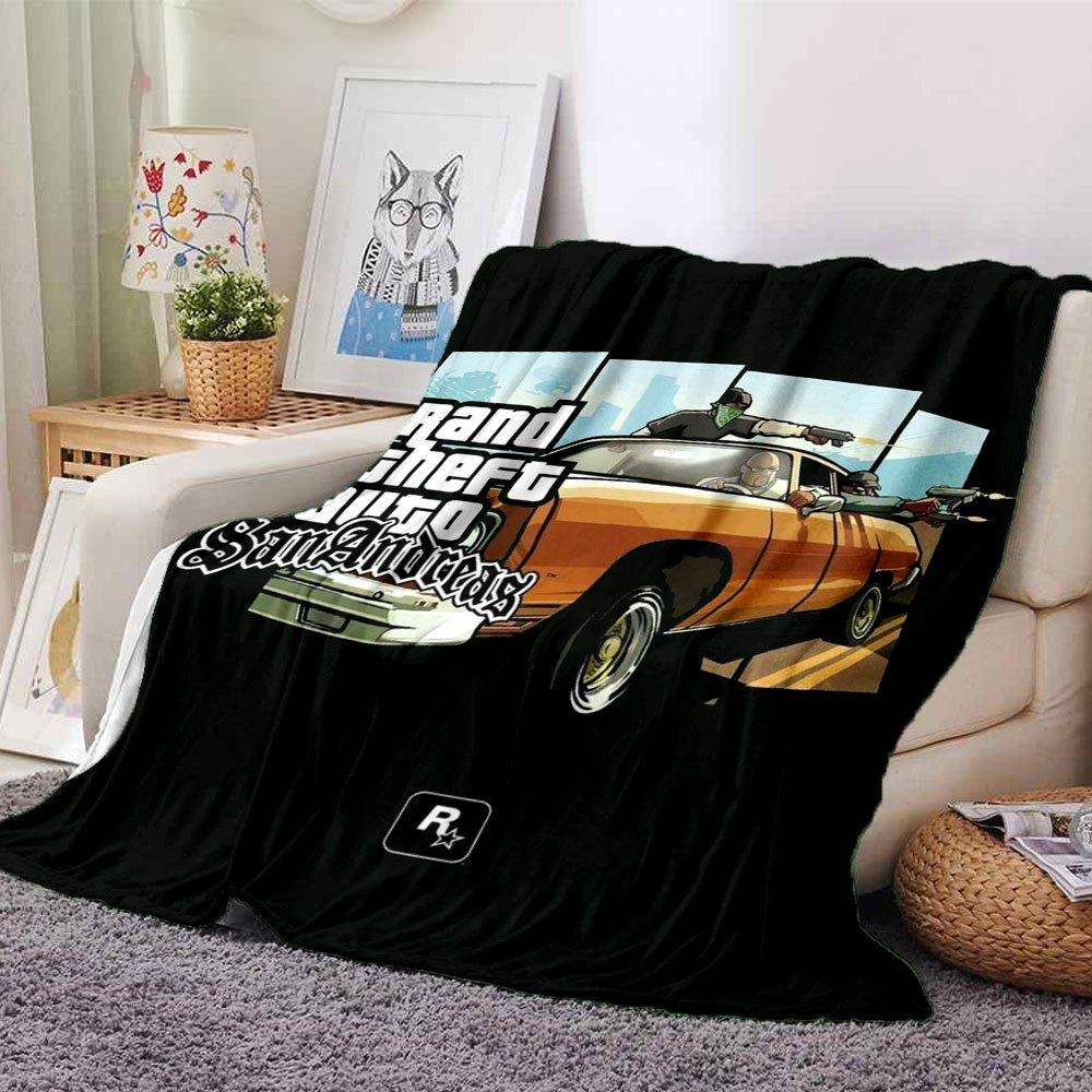 1pc Grand Theft Auto Soft Flannel Blanket with Designer Print A Cozy Blanket for All Seasons, Perfect for the Couch, Bed, Office