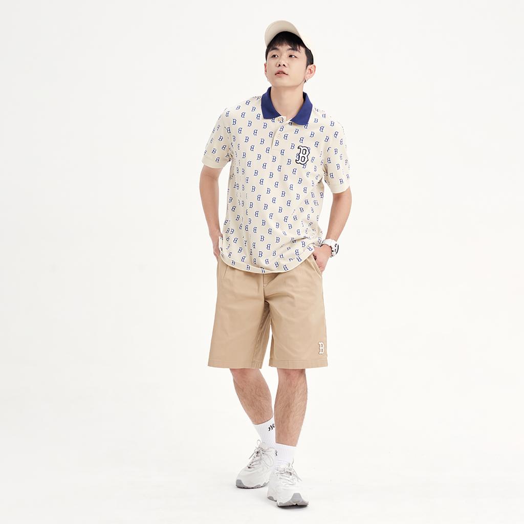 New MLB Boston Red Sox Polo Shirt Men's Ecru 3LPQM0133-43BGL