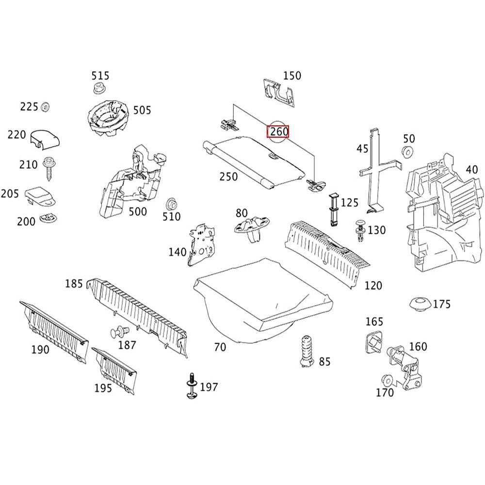 2× Front Parcel Shelf Clip Grey For Mercedes Benz A W169 2010-2012 B W245 08-11