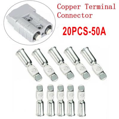20 Pack For 50Amp Copper Terminals Connectors for Anderson Style Contacts Up To 600V Compatible with 6 12 AWG Wire