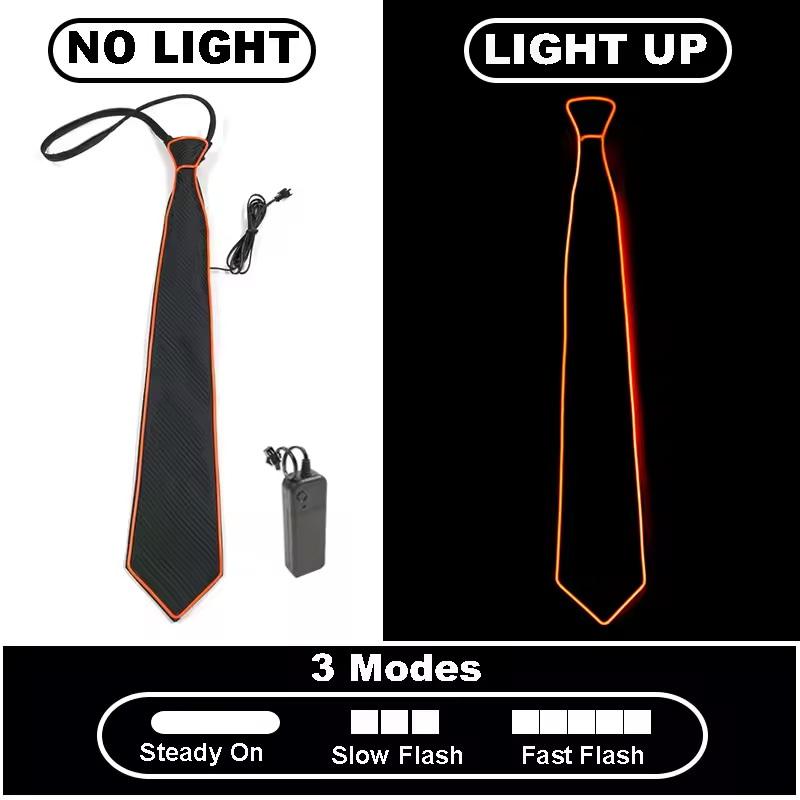 

LED Light Up Neckties Luminous Colored Ties Adjustable Flashing LED Light Up Tie For Bar Party Stage Show Festival Funny Gift
