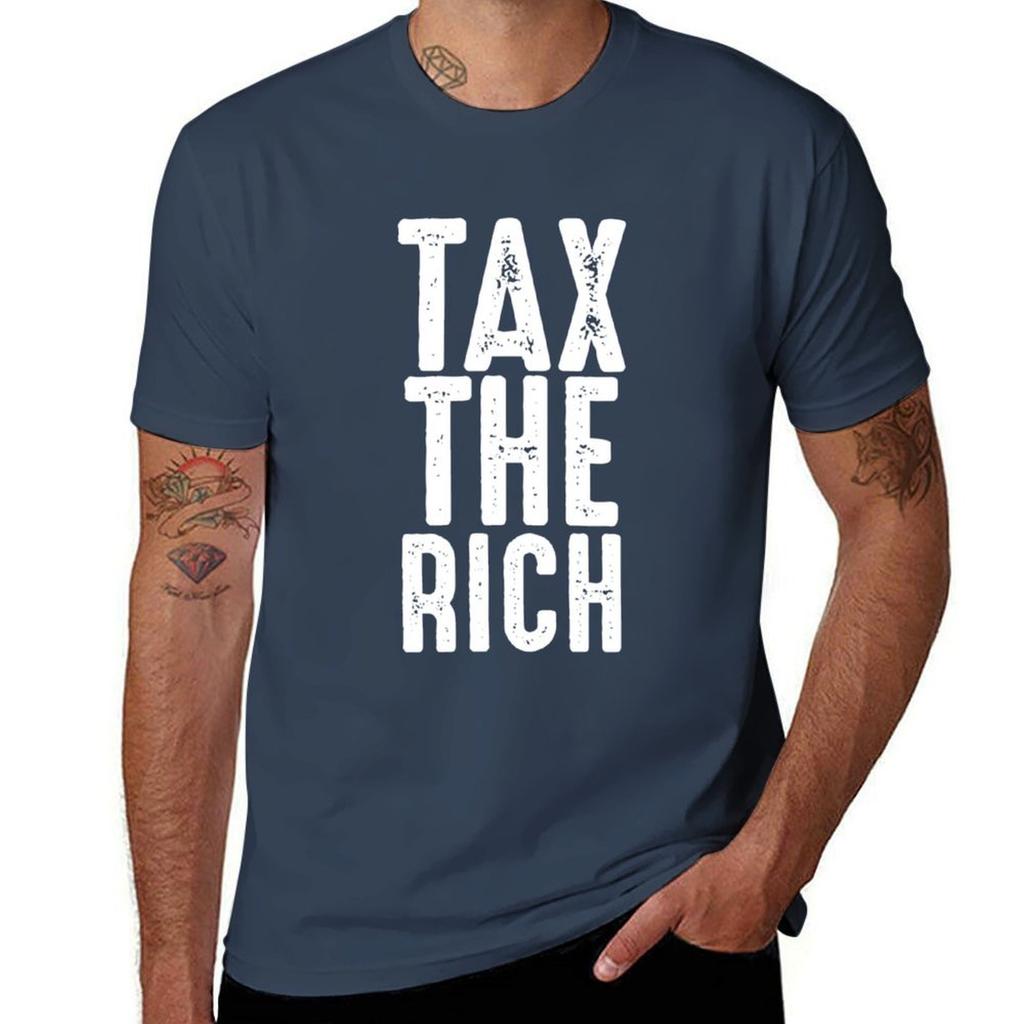 Aoc Tax The Rich Retro Vintage Anti Tshirt Lightweight Basic Short Sleeve Shirt