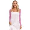 Womens Long Sleeve Open Front Cardigan Stretchy Yoga Dance Bolero Shrug Solid Crop Top