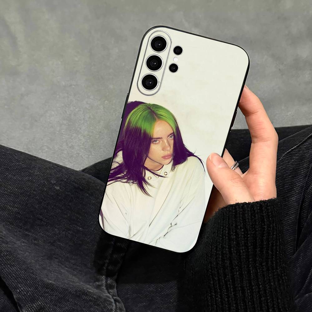 Singer B-Billie Eilish Phone Case For Samsung S25,S24,S21,S22,S23,S30,Ultra,S20,Plus,Fe,Note,10,9,5G Black Cover