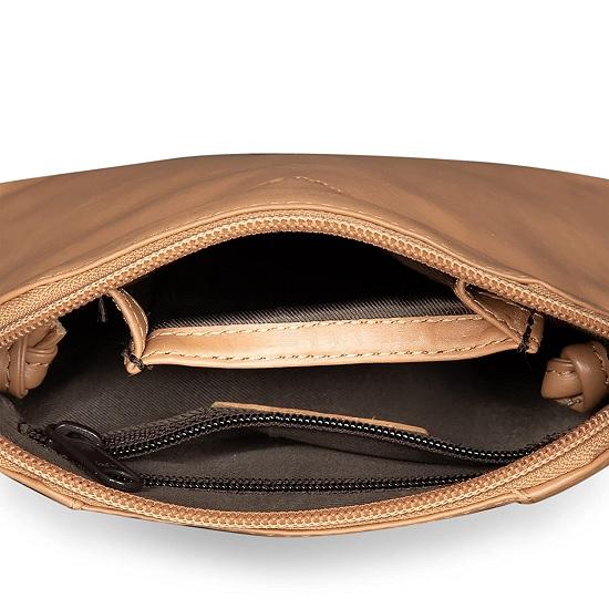 NOORA Leather Mini Crossbody Sling Bag for Girls and Women & Zip Closure