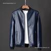Brand Preferred Men's Leather Baseball Collar Jacket, Spring/Autumn Korean Style, Winter Casual Coat