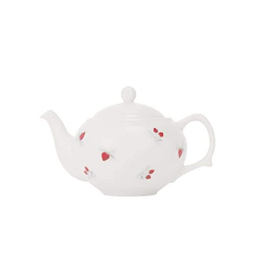 

Afternoon Tea Living Teapot GU53 Strawberry Teapot with Strainer, Parallel White