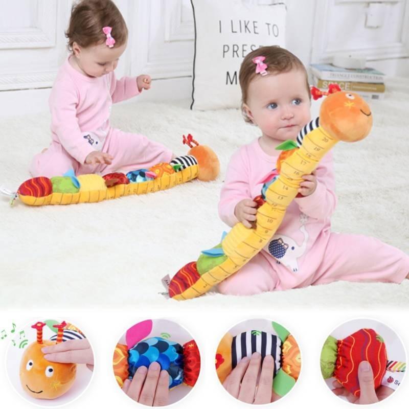 Sozzy Plush Music Crinkle Paper Toy For Infants Soft Comforting Stuffed Caterpillar