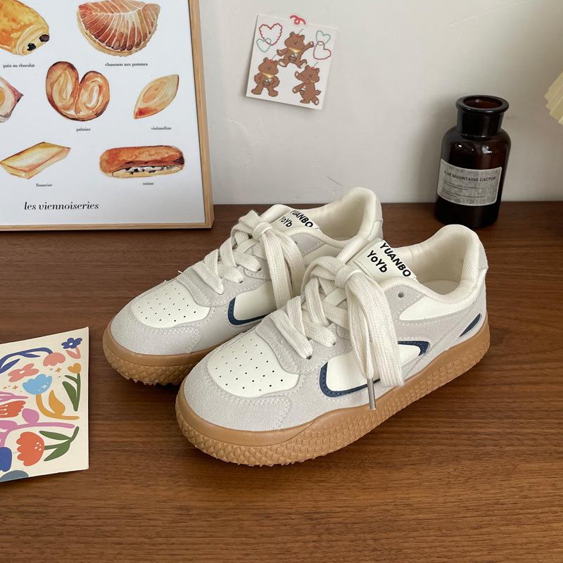 Student German training double mesh shoes female ugly cute autumn new chic niche Korean version breathable sports Forrest Gump white shoes