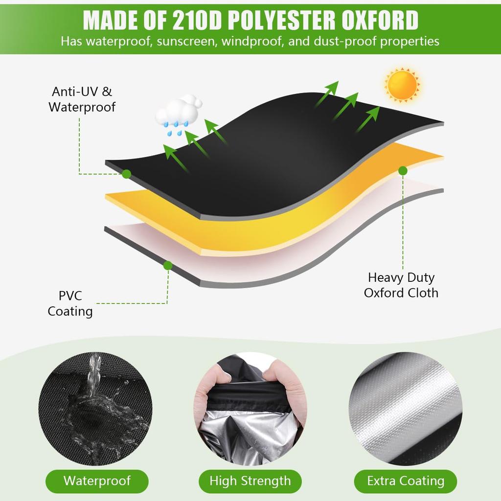 Lawn Mower Cover with PA Coating Storage Bag Heavy Duty 111D Oxford Push Mower Cover Waterproof Lawnmower Covers for Outdoor