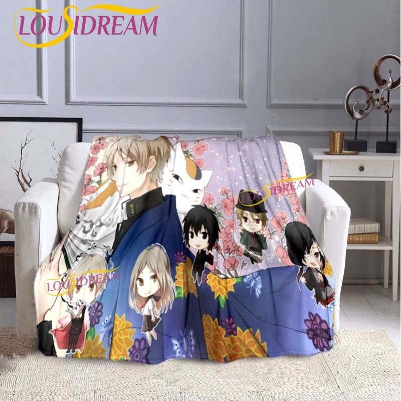 Classic Cartoon Natsume Friends Account Blanket Premium Flannel Warmth Soft Plush Sofa Bed Blanket