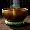Large Copper Buddha Sound Bowl For Meditation And Religious Rituals With Handcrafted Art