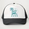 Lifes A Beach Palm Wave Print Trucker Hat Breathable Mesh Adjustable Casual Couple Summer Cap