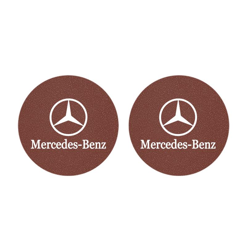 

GLC GLB 2Pcs Fur Suede Car Coaster Anti-Slip Water Cup Holder Pad For Mercedes Benz AMG W206 W204 W205 W212 W213 W221 W222 W223 FMP
