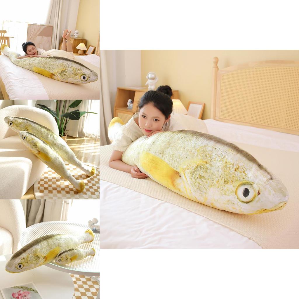 Entzückendes Großes Gelbes Fisch Plüschtier Kissen Für Chinajoy Fans 180cm Höhe!