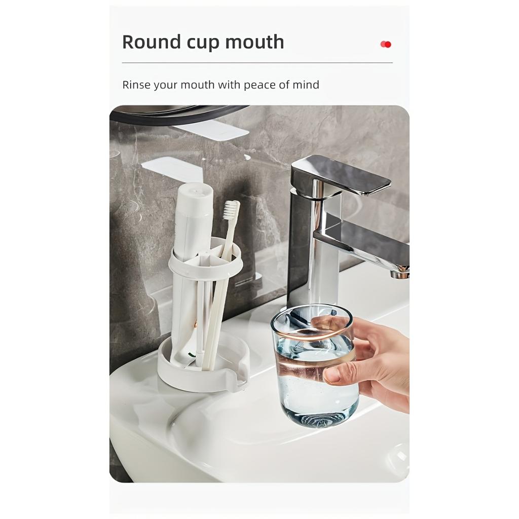 Toothbrush Holder with Dust Cover. Toothbrush Cup Holder with Drainage, Flow Guide, Storage Cup Holder. Home Multifunctional Dental Appliance Holder