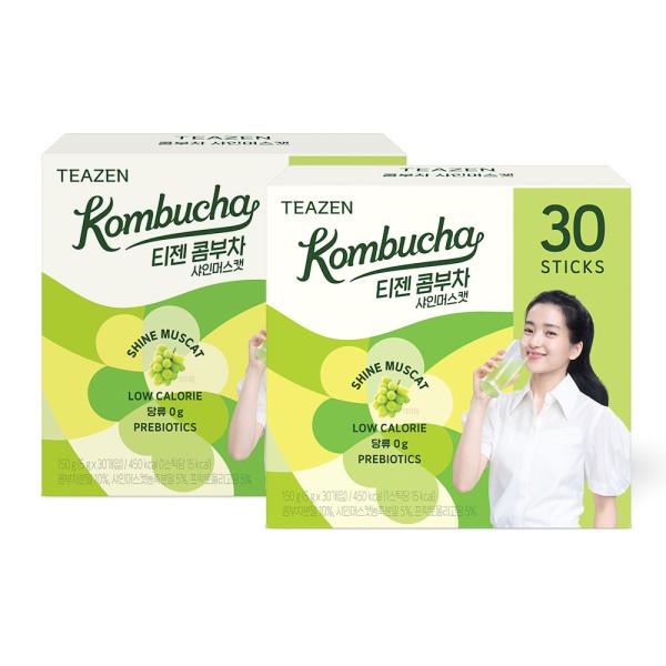 Teazen Kombucha Shine Muscat 30 палочек x 2 коробки, Корейский комбуча