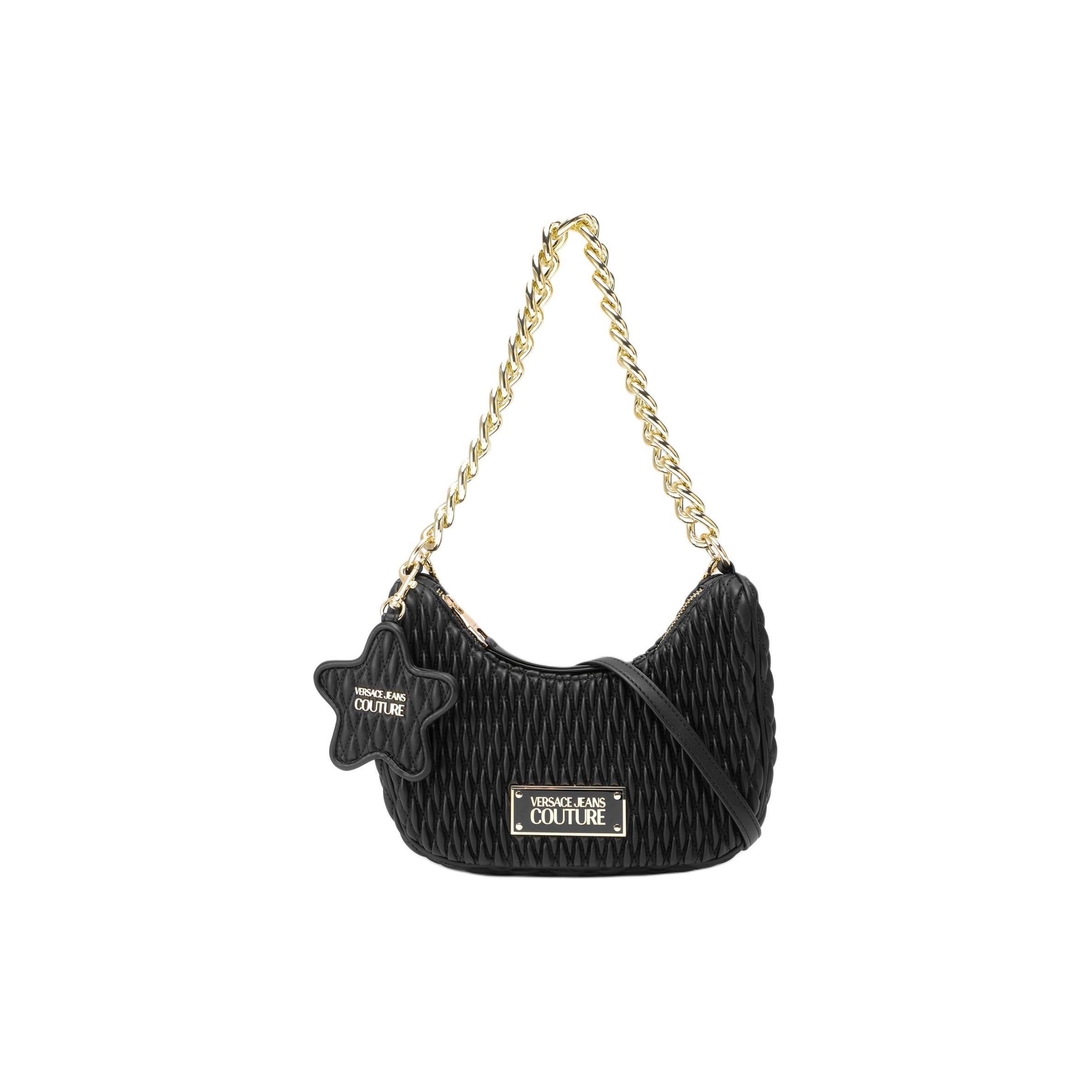 

Versace Jeans Couture Star Pendant Pleated Quilted Polyurethane Handheld Crossbody Shoulder Bag Women Bags Black 75VA4BO1ZS818899 Basic Set (Bag+Dust Bag)