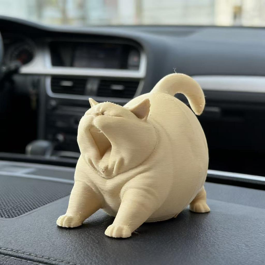 1pc Yawning cat statue Toy, Compact Desktop Decor for Home, Office, Car, Perfect Gift for Cat Lovers