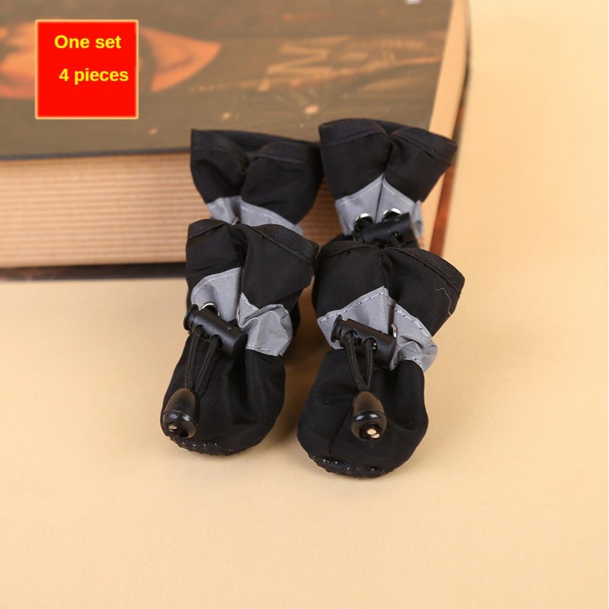 4 Waterproof Dog Shoes, Suitable for Small Dogs - Protect Your Pet Paws and Keep Them Dry, Christmas Gift XS чёрный