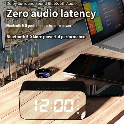 S15 Bluetooth Speaker Alarm Clock with Long Battery Life, HIFI Sound Quality, TF Card, and Radio