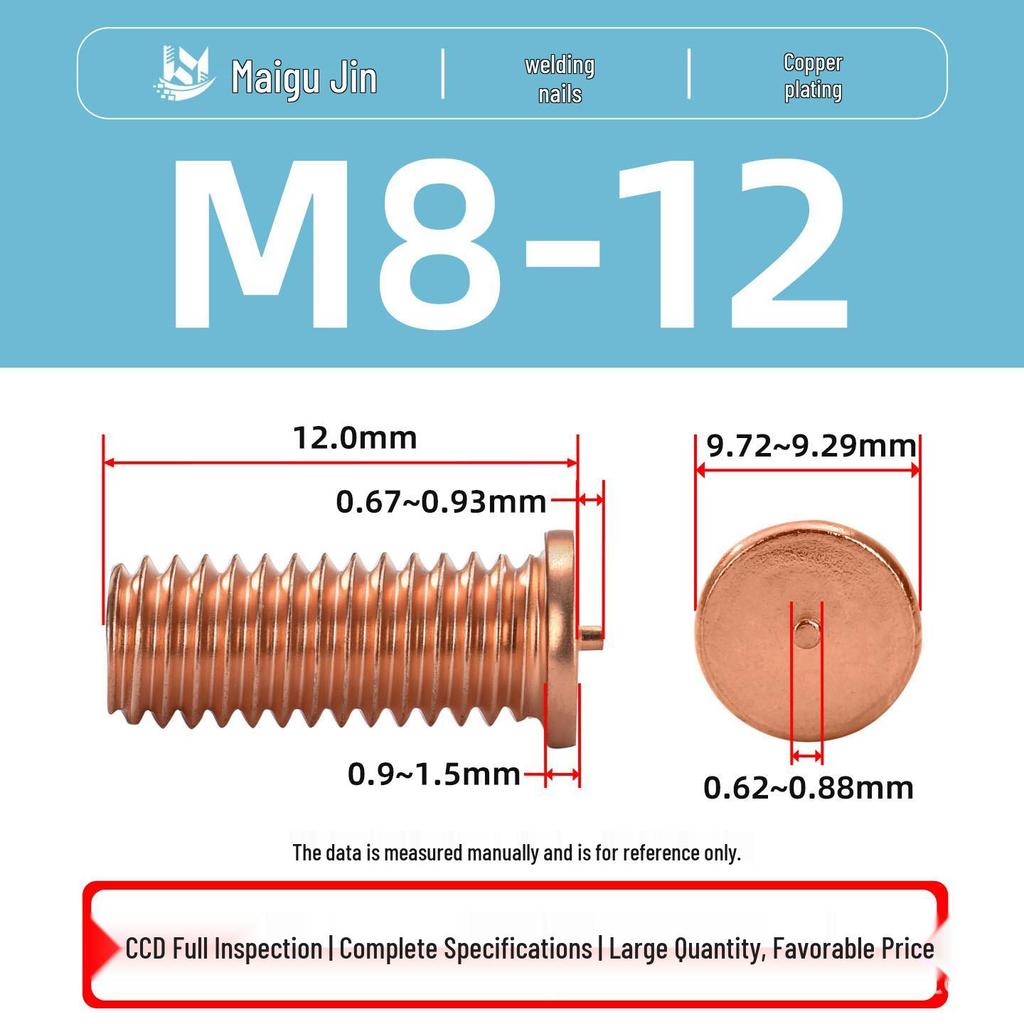 PT-M3M4M5M6M8 Copper-Plated Carbon Steel Projection Weld Studs and Screws