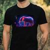 T-Shirt Men Neon Elephant Motif Cotton Size XS To 5XL