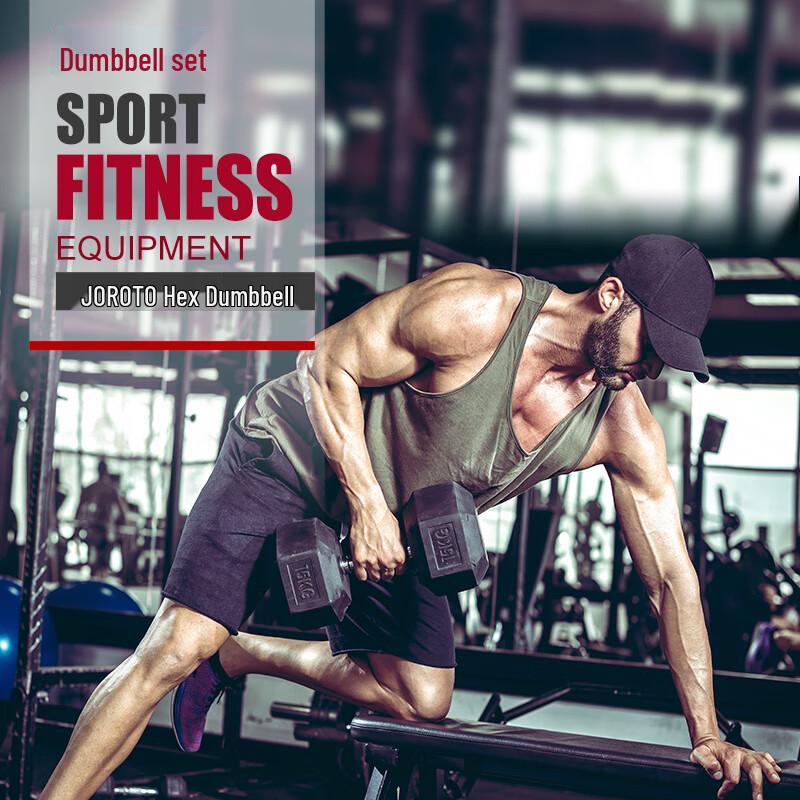 JOROTO Rubber-Coated Hexagonal Dumbbell