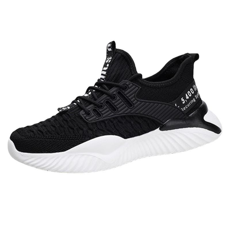 Flying woven sports men's shoes 2025 summer breathable casual shoes versatile men's trendy shoes mesh dad shoes